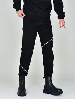 Осенью 2023 года Новые Высококачественные эластичные узкие джинсы, мужские повседневные джинсовые брюки для тяжелой промышленности