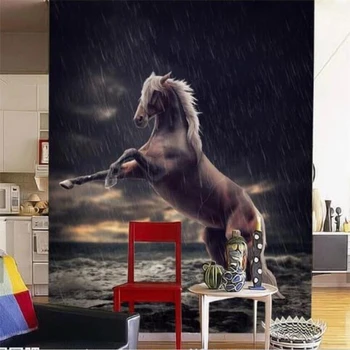 Пользовательские обои 3d стерео фотообои rain horse art крыльцо коридор проход фон обои домашний декор 3d papel de parede