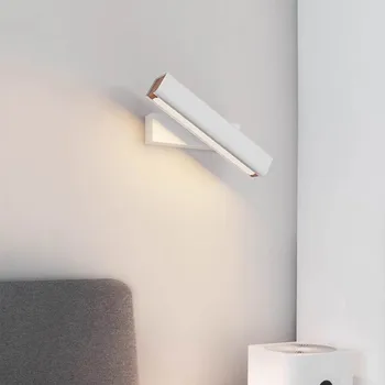 Прикроватный настенный светильник для спальни, современная минималистичная светодиодная лампа для лестничного прохода, кабинет, вращающийся фон, настенный светильник AC110V-220V