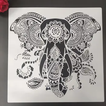 размер 50 * 50 см diy craft Животное слон форма для рисования трафареты штампованный фотоальбом тисненая бумажная открытка на дереве, ткани, стене