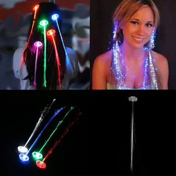 Разноцветные Сменные светодиодные волоконно-оптические заколки для волос rave с подсветкой для вечеринки Carnival Light Up Аксессуар
