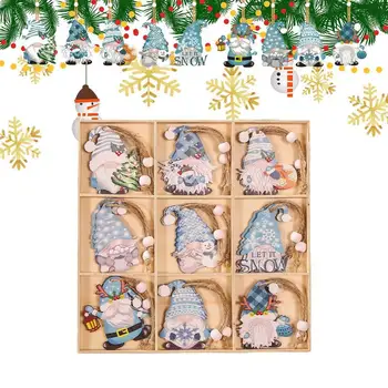 Рождественские подвески в виде деревянного гнома Компактные И многоразовые Деревянные украшения Сезонные декоры для стен Дверные ручки Рождественские елки