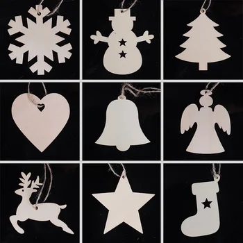 Рождественские украшения Деревянные Елочные украшения Подвески для детского сада Домашние подвески Упаковка 10 штук
