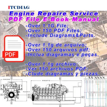 Руководство по техническому обслуживанию двигателя Более 150 PDF-файлов Для Схем деталей двигателя Caterpillar для экскаватора с газодизельным двигателем