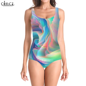 Сексуальные купальники CLOOCL, цельный купальник с цветным принтом, подходит для женщин для плавания и серфинга, летняя одежда