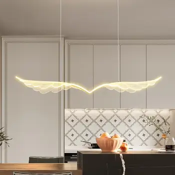 Скандинавская современная креативная люстра с крыльями Ангела, роскошный дизайн домашнего крыла, светодиодная лампа для обеденного стола, подвесное освещение в ресторане