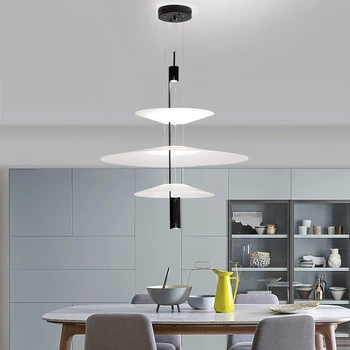 Скандинавский светодиодный подвесной светильник в форме тарелки, светильник для гостиной, ресторан, подвесной светильник, современный Теневой подвесной светильник в форме зонта