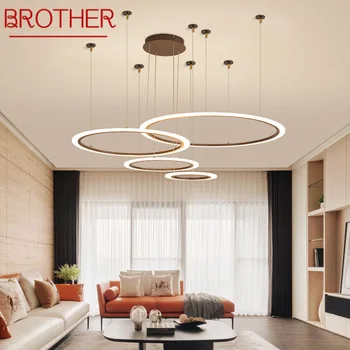 Современный подвесной светильник BROTHER в скандинавском стиле, креативный дизайн, светодиодные винтажные кольцевые светильники для дома, гостиной, спальни, Декоративный светильник