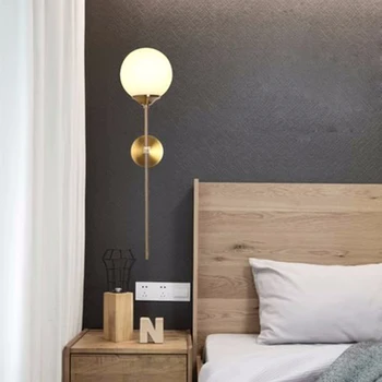 Современный простой настенный светильник, гостиная, Скандинавская творческая личность, Прикроватная лампа для спальни, Зеркало, задний план для коридора, настенный светильник