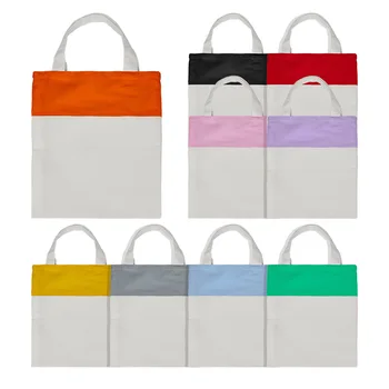 Сублимационная печать логотипа на заказ Многоразовые экологически чистые холщовые хлопчатобумажные сумки-тоут, сумки для переноски, сумки для покупок