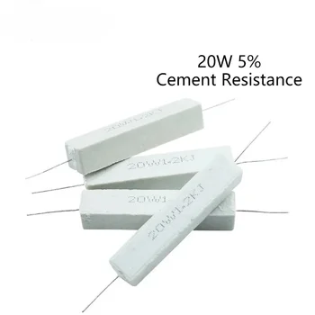 Точность сопротивления керамического цемента мощностью 20 Вт 5% 10.1/0.5/1/2/4.7/5/8/10/20/47/50/100 Euro 1K 10K 100K 2шт