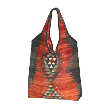 Турецкие этнические Килимы с ромбовидным узором, сумки-тоут для покупок, винтажная сумка в стиле Бохо, богемная Персидская племенная сумка