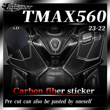 Углеродное волокно 6D защитные наклейки наклейки для украшения кузова автомобильные наклейки модификация аксессуара Для Yamaha TMAX560 2022 2023