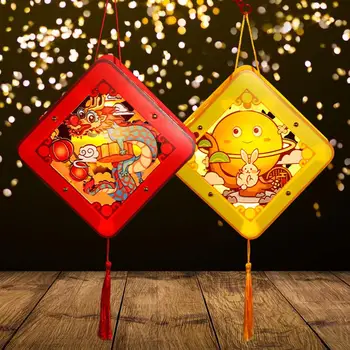 Фестивальный фонарь в китайском стиле Сказочный кролик, выдалбливаемая проекционная светодиодная лампа, игрушка ручной работы, Украшение фонаря Весеннего фестиваля