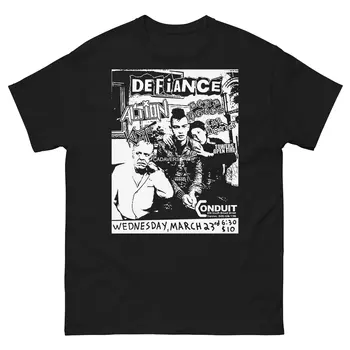 Футболка с надписью Defiance в стиле панк, винтажная рубашка в стиле панк, раскрывающаяся в стиле панк