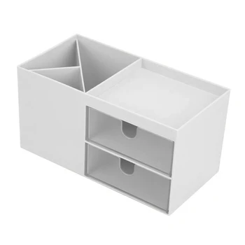 Цельнокроеный органайзер с выдвижным ящиком, 2-уровневый Офисный настольный органайзер, белый держатель для файлов, симпатичный настольный органайзер для бумаги и писем